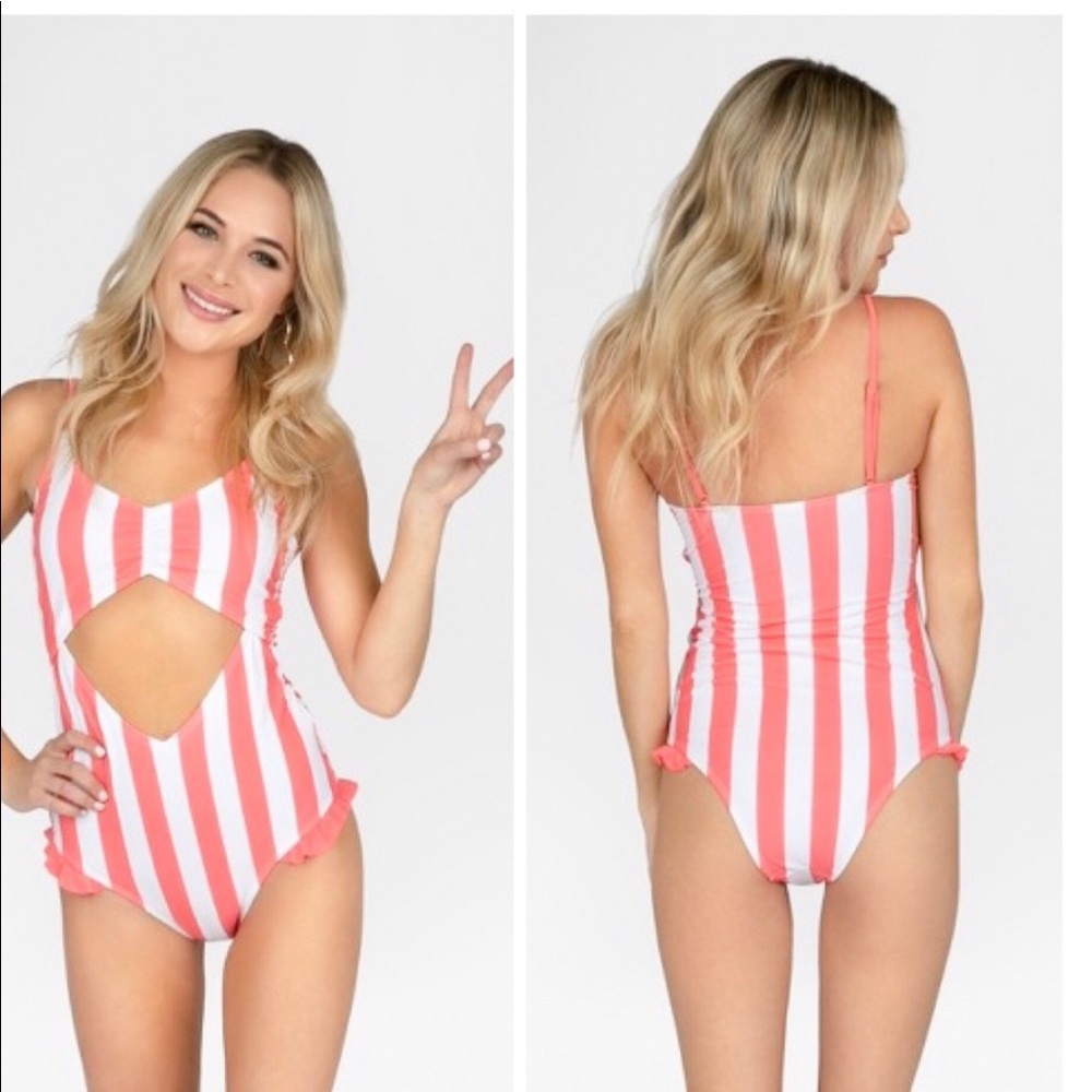 Sugar Coast Ruffle Cut Out One Piece